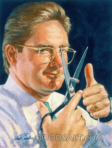 Man Cutting Cigarette With Scissor 