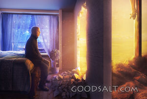 Man in Bedroom seeing the cross