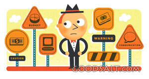 Man Looking at Financial Warning Signs