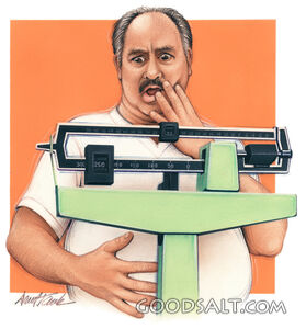Man on Scale Overweight