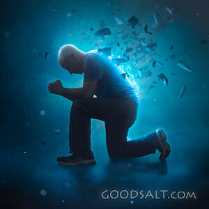 Man praying and breaking away