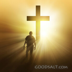 Man Walking Towards the Cross