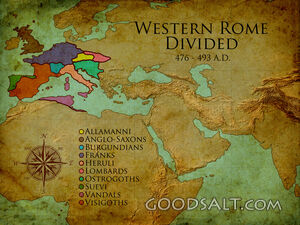 Map of Western Rome Divided