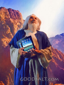 Moses Holding IPad Tablets