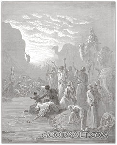 Moses Strinking the Rock in Horeb