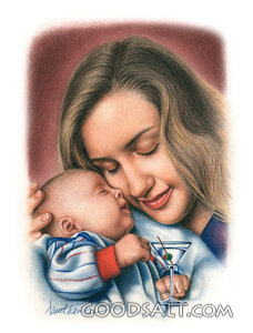 Mother and Child With Martini