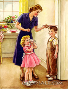 Mother Measuring Little Boy