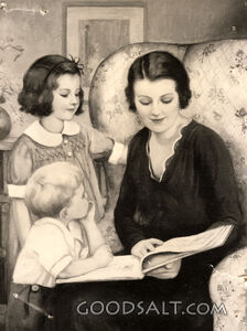 Mother Reading to Children