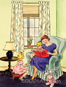 Mother Reading to Children