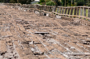 Old disused major wooden bridge.