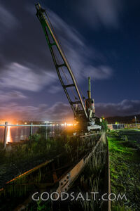 Old vertical boiler steam crane.