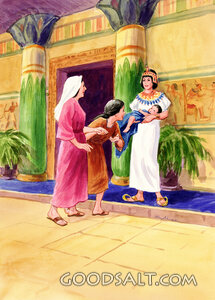 Pharaoh's Daughter Holding Baby Moses