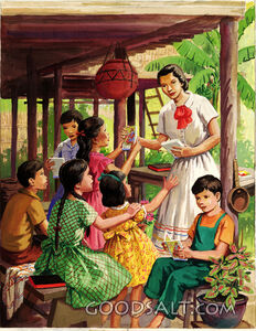 Philippine Children Receiving Books