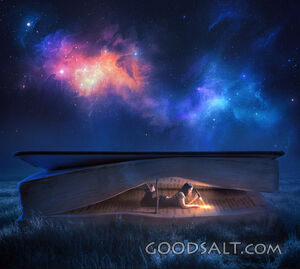 Reading a Bible at Night