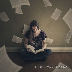 Reading With Papers Flying