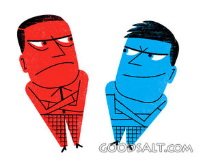Red and Blue Characters