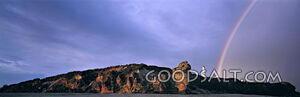 Rock Formation With Rainbow
