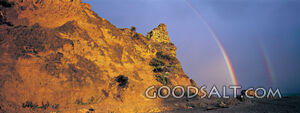 Rocky Formations With 2 Rainbows