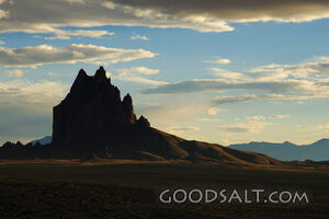 NEW MEXICO. Highway 64 near Shiprock. Ship Rock (7178 ft.) a