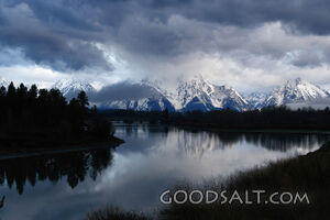WYOMING. Teton National Park. Tetons and reflection of sprin