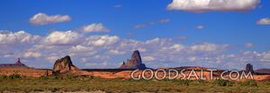 ARIZONA. Panorama of Agathla Peak "El Capitan" (7100 ft.) in