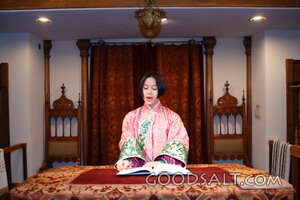 IDAHO. Boise. Asian Jewish girl standing at bimah in Ahavath