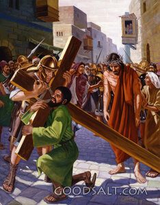 Simon Carries Jesus' Cross