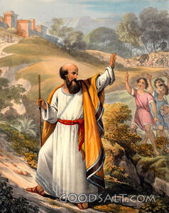 Elisha bald children young men scorn bears kill staff hand raised mockery