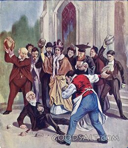 A Christian Martyr stoned outside church old gospel preacher hated for truth