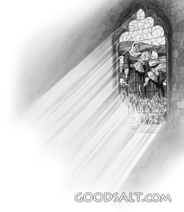 Stained Glass Window of Women Reapers