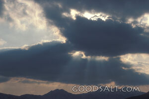 Sun Rays over Snowdonia Mountain Range