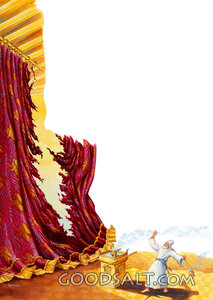 Temple Curtain Tears Top to Bottom