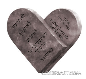 Ten Commandments Heart- Stone