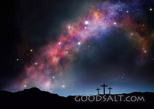 Three Crosses With Milky Way