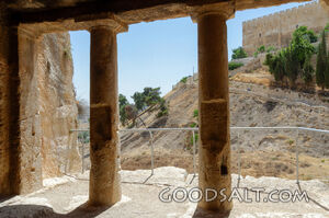 Tomb of Sons of Hezir View Out From Columns