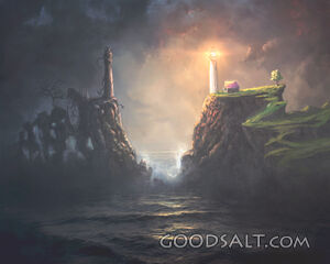 Two Light houses Digital Painting