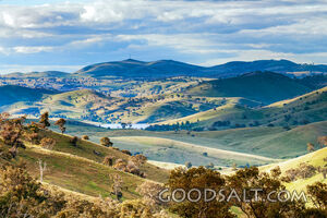 very green roling country hills