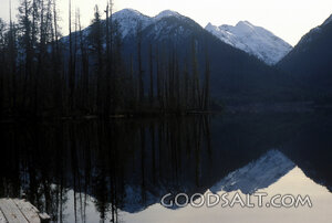 graphic reflections on a mountain lake