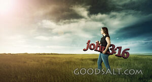 Woman Carrying John 3:16