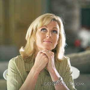 Woman Looks Up in Prayer