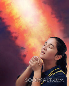 Woman Prays in Presence of Fire of God