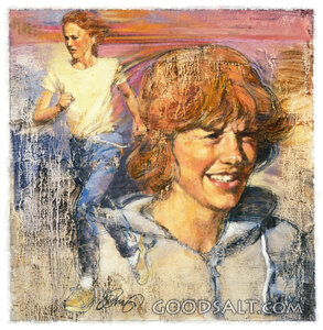 Woman Running and Thinking