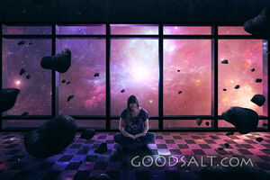 Woman Surrounded by Space