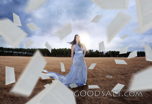 Woman With Bible Pages