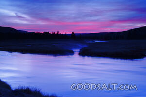 WYOMING. Yellowstone National Park. Sunset on the Madison Ri
